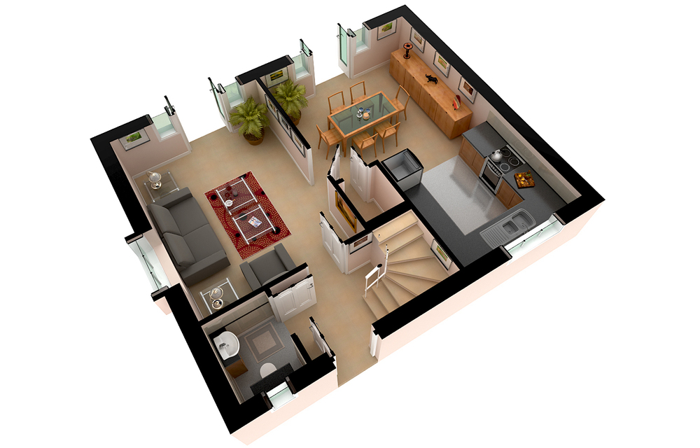 3d Rendering Floor Plans