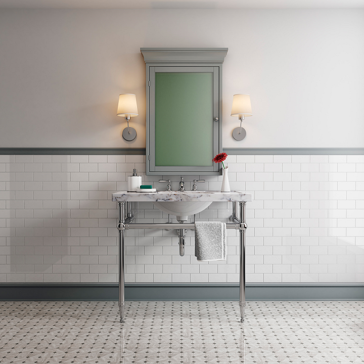 Simple yet classy 3D product render for sink with medicine cabinet, by Biorev Renderings Studio. Photorealistic illustration