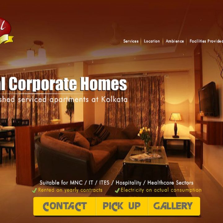 Web Design for apartment services by Gujral Corporate Homes, by Biorev Renderings Studio. Web Design and Development Services illustration