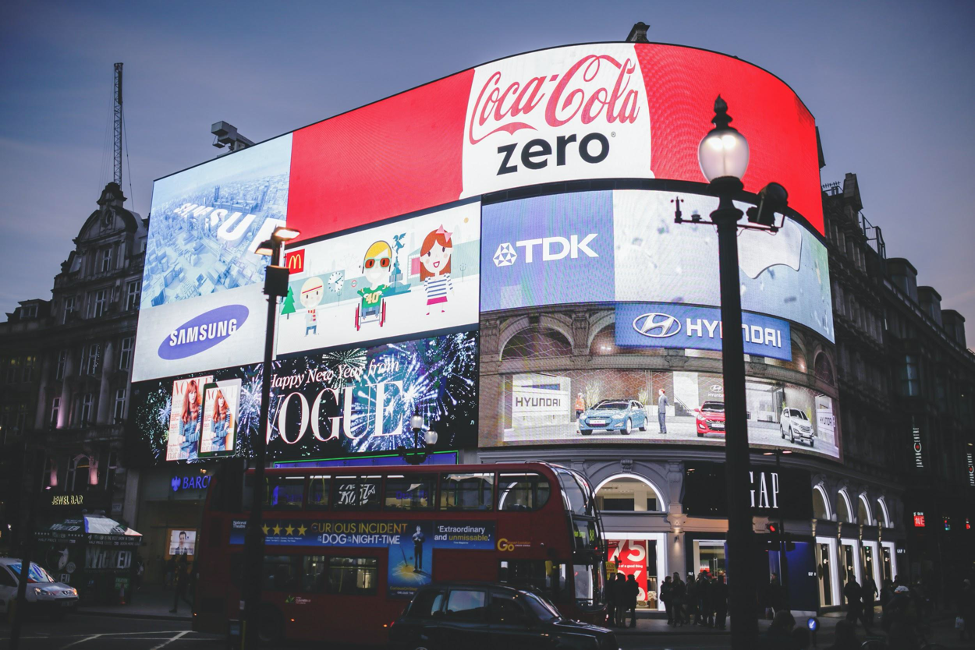 advertisements on the streets of London