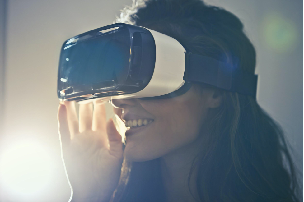 woman with virtual reality headset on