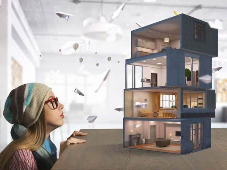 Image of visual representation of multi-storey 3d architectural model